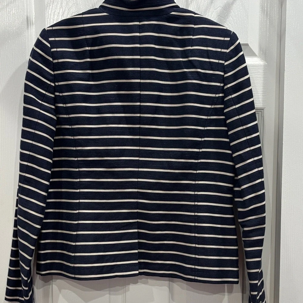 Banana Republic Navy and White Striped Blazer - Picture 3 of 6